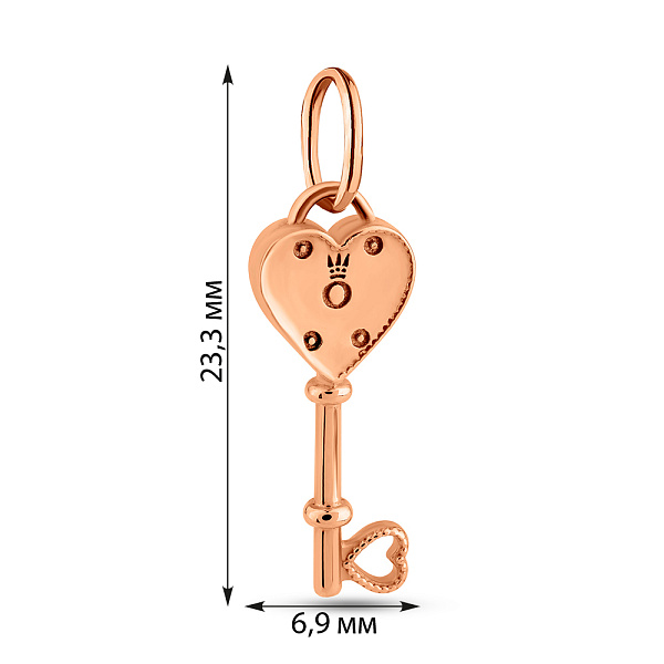Золотой подвес Ключ (арт. 424423) – изображение 2