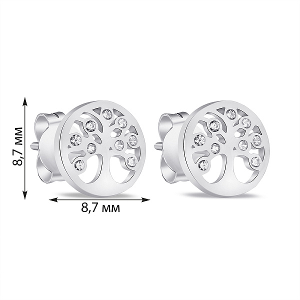Серебряные серьги-пусеты Дерево жизни (арт. 7518/6461) – изображение 2