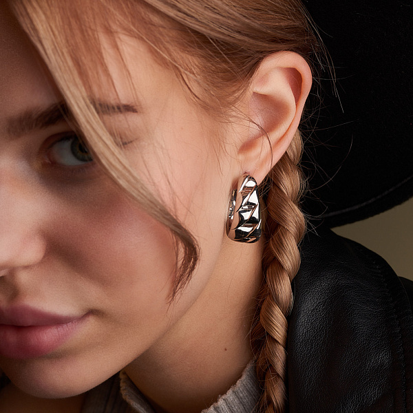 Сережки кольца Francelli из белого золота (арт. е108245/30б) – изображение 2