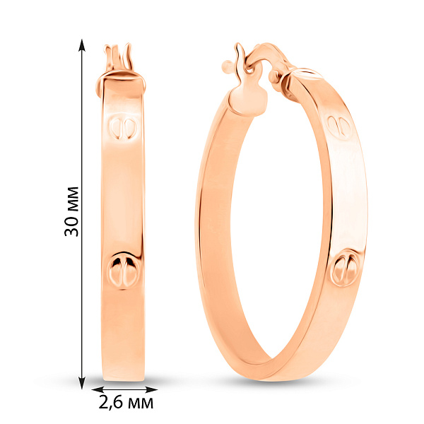 Сережки-кільця з золота (арт. 1091504/30) – зображення 2
