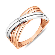 Фото Кольцо из красного золота с родированием (арт. 140826)