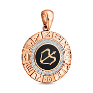 Фото Золотой подвес "Стрелец" с фианитами и эмалью (арт. 440681ечст)