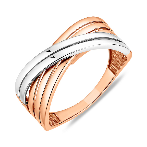 Кольцо из красного золота с родированием (арт. 140826) – изображение 1