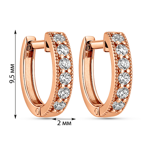 Золоті сережки конго з фіанітами (арт. 110276) – зображення 4