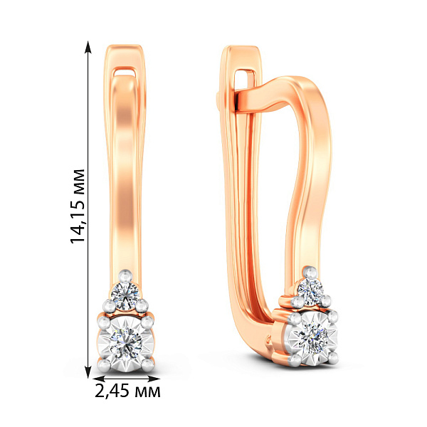 Золотые серьги с бриллиантами (арт. С011705) – изображение 2