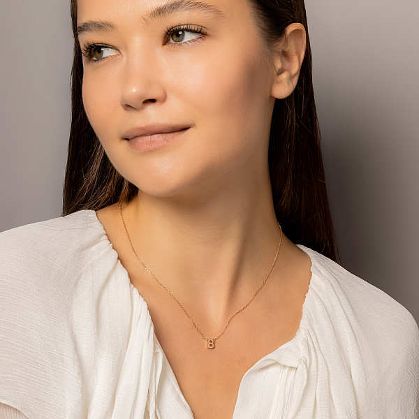 Кольє з червоного золота Літера В (арт. 360173) – зображення 5
