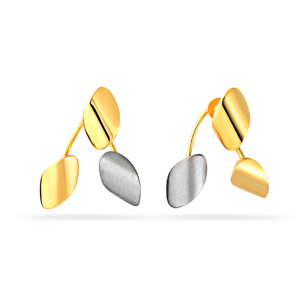 Сережки-джекети з комбінованого золота (арт. 104186жб) – зображення 1