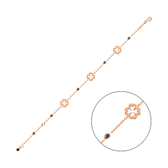 Браслет з червоного золота з чорними фіанітами (арт. 3261146ч)