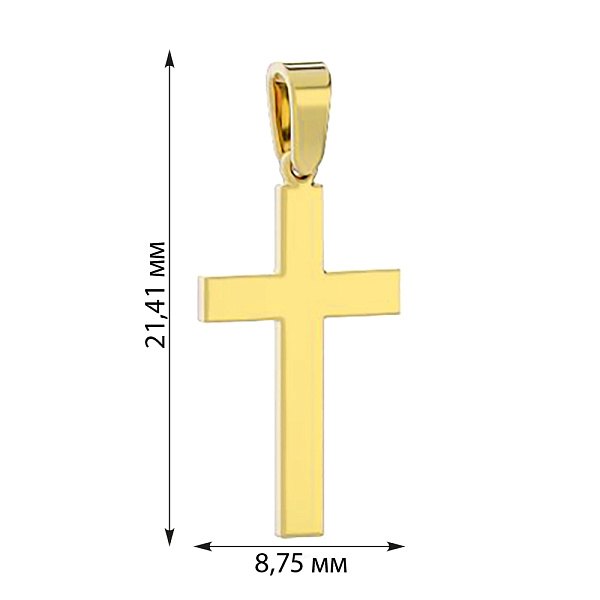 Підвіска-хрестик з жовтого золота (арт. 440407ж) – зображення 2