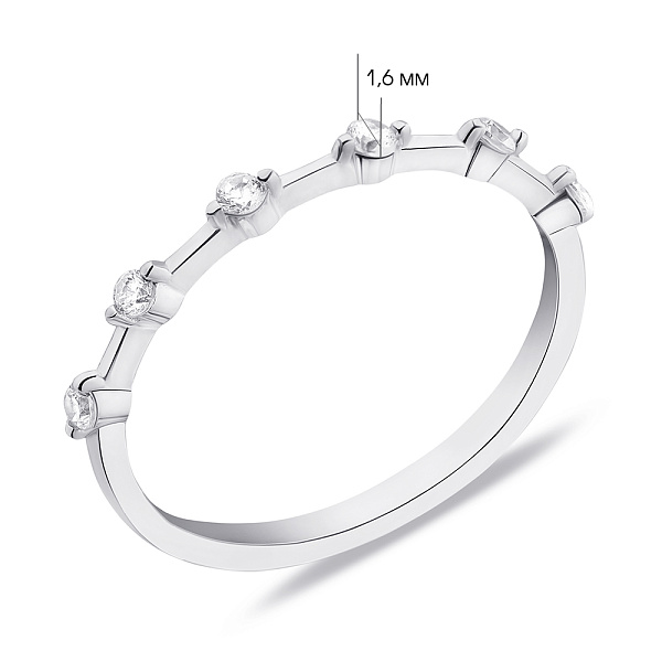 Тонкое кольцо из серебра с фианитами (арт. 7501/6081) – изображение 2