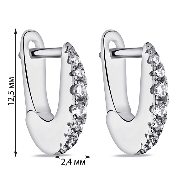 Серьги из серебра с фианитами (арт. 7502/9799) – изображение 2