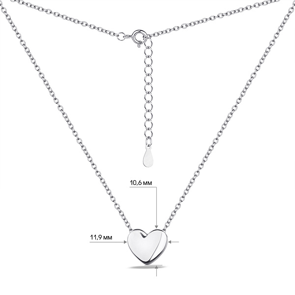 Колье из серебра Сердце (арт. 7507/1838/2) – изображение 3