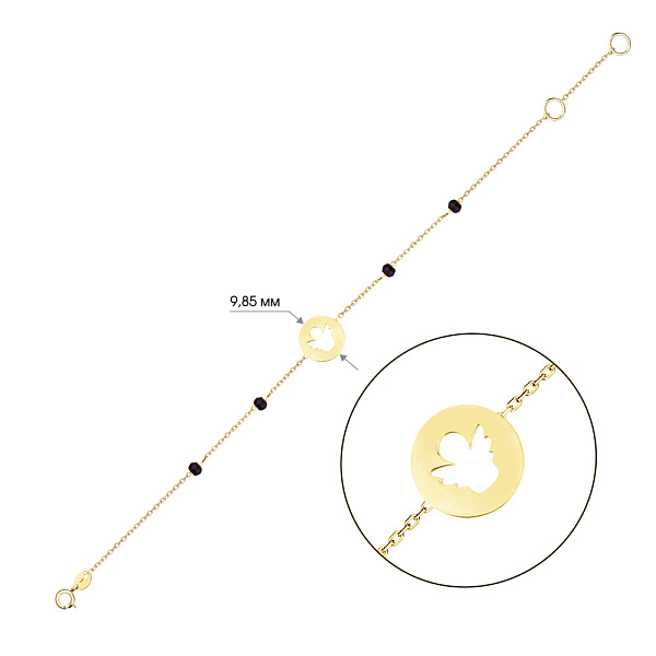 Золотой браслет с ониксом (арт. 324061жо) – изображение 2