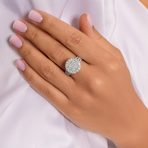 Кольцо из белого золота с бриллиантами (арт. К28154100б) – изображение 5