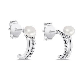 Срібні пусети з перлинами  (арт. 7518/6165жб)