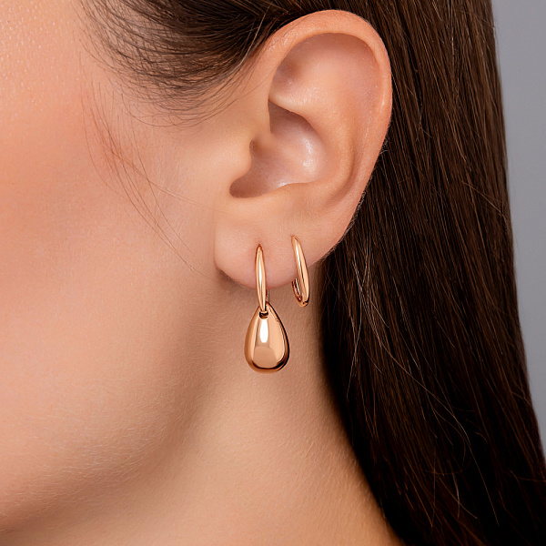 Сережки трансформери з червоного золота (арт. 1091945) – зображення 2