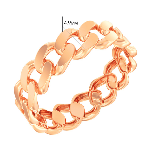 Кольцо "Звенья" из красного золота  (арт. 140906) – изображение 4