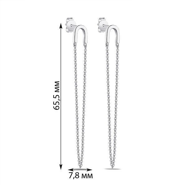 Длинные серьги Trendy Style из серебра без камней (арт. 7518/6599) – изображение 2