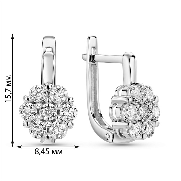 Серьги из белого золота с бриллиантами (арт. С011628080б) – изображение 3