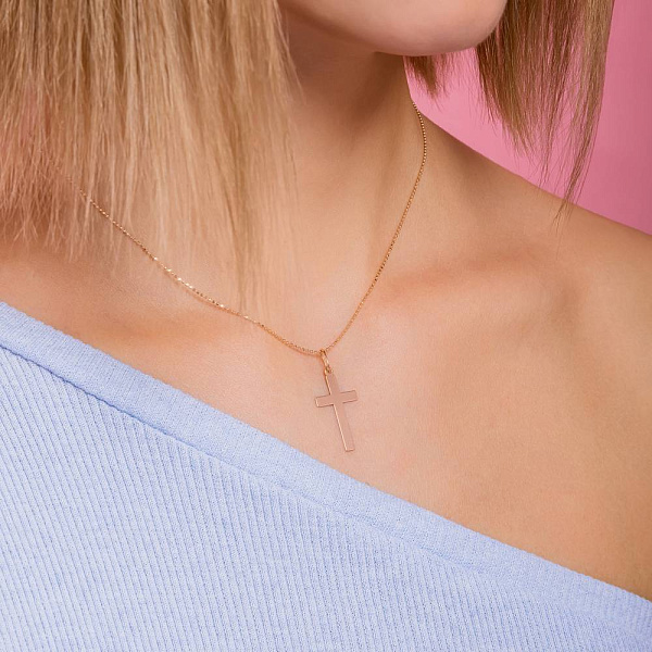 Крестик из красного золота  (арт. 440407/25) – изображение 2