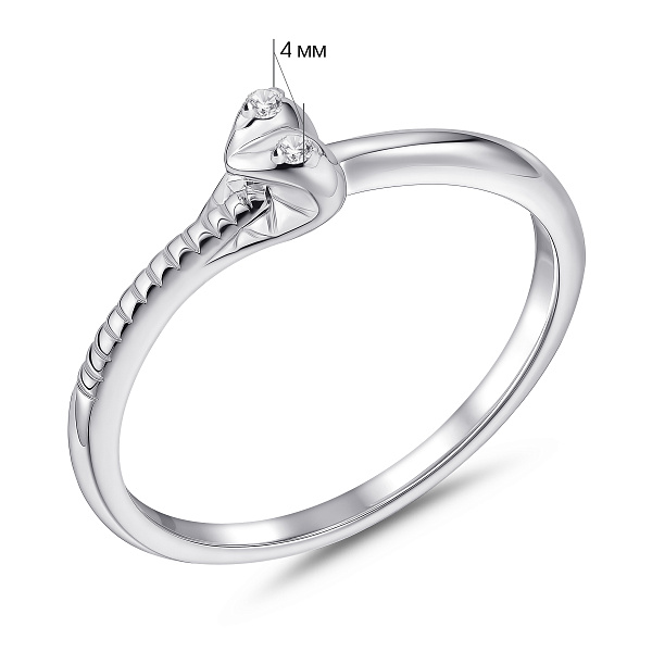 Тонкое кольцо Змея с фианитами (арт. 7501/8370) – изображение 2