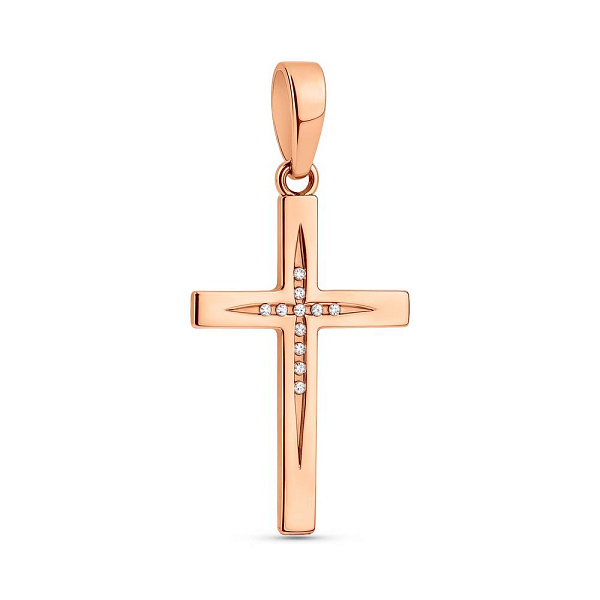 Крестик из золота с бриллиантами (арт. П011381) – изображение 1