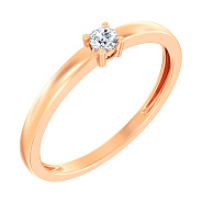 Кольцо из красного золота с бриллиантом (арт. К011174010)