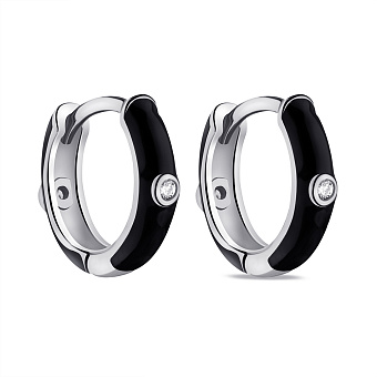 Серьги из серебра с эмалью и фианитами (арт. 7502/9500/10еч)