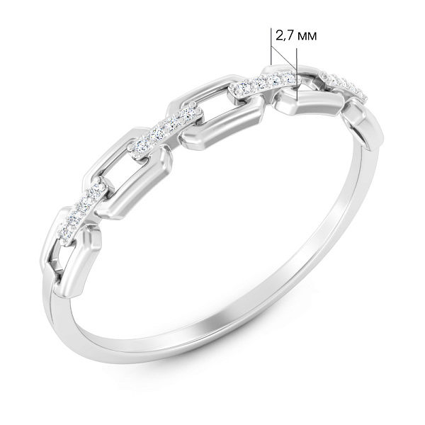 Каблучка з білого золота з діамантами (арт. К011384б) – зображення 3