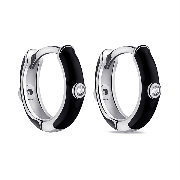 Серьги из серебра с эмалью и фианитами (арт. 7502/9500/10еч) – изображение 1