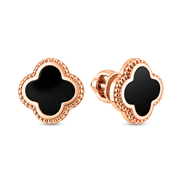 Серьги из красного золота с эмалью (арт. 1101128еч) – изображение 1