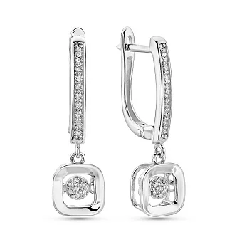 Золотые серьги-подвески с бриллиантами (арт. 2110423202)