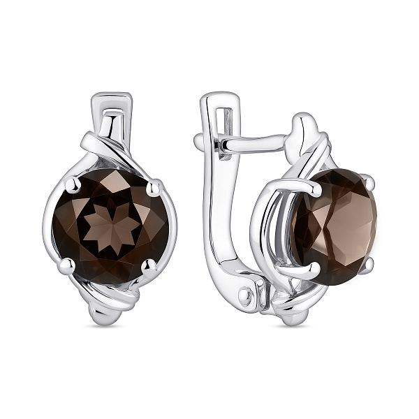 Серебряные серьги с раухтопазом (арт. 7502/2180586Рх) – изображение 1