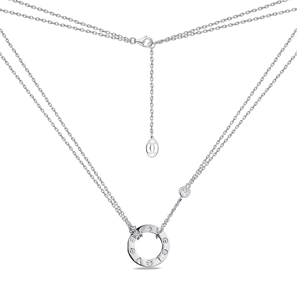 Кольє зі срібла з білими фіанітами (арт. 7507/1345) – зображення 2