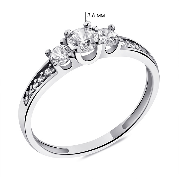 Кольцо серебряное с фианитами (арт. 7501/1462К) – изображение 2