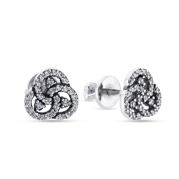 Пусеты серебряные с фианитами (арт. 7918/29049) – изображение 1