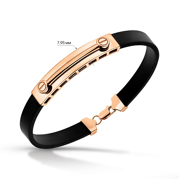 Каучуковый браслет с золотом (арт. 340170ч) – изображение 2