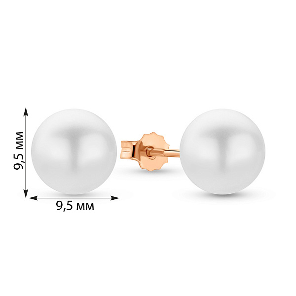 Серьги из красного золота с жемчугом (арт. 1091558/3прлб) – изображение 3