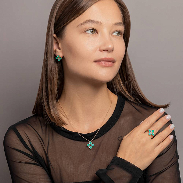 Серьги из красного золота с эмалью (арт. 1091580/15ебрз) – изображение 6