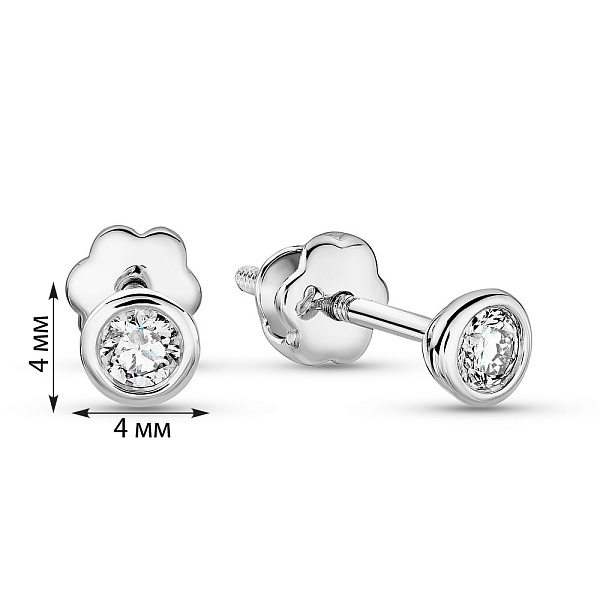 Золотые серьги пусеты с бриллиантами (арт. С341333020б) – изображение 4