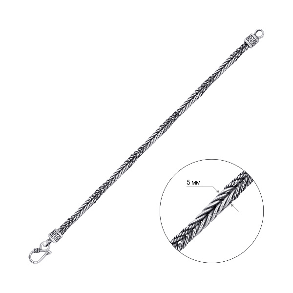 Серебряная цепочка плетения Спига с чернением (арт. 7909/5213ч) – изображение 2