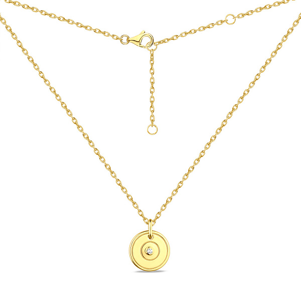 Срібне кольє з жовтим родіюванням та фіанітом (арт. 7507/1628ж) – зображення 2