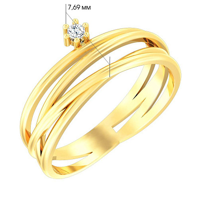 Золотое кольцо Синергия с фианитом (арт. 140763ж)