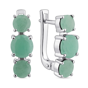 Срібні сережки зі смарагдами (арт. 7502/1663851Изм)