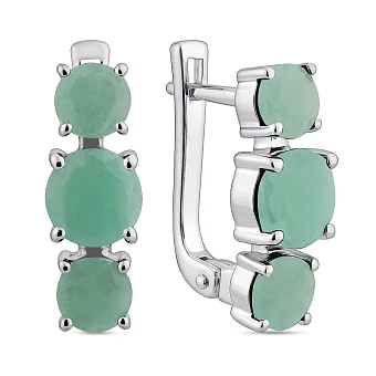 Серебряные серьги с изумрудами (арт. 7502/1663851Изм)