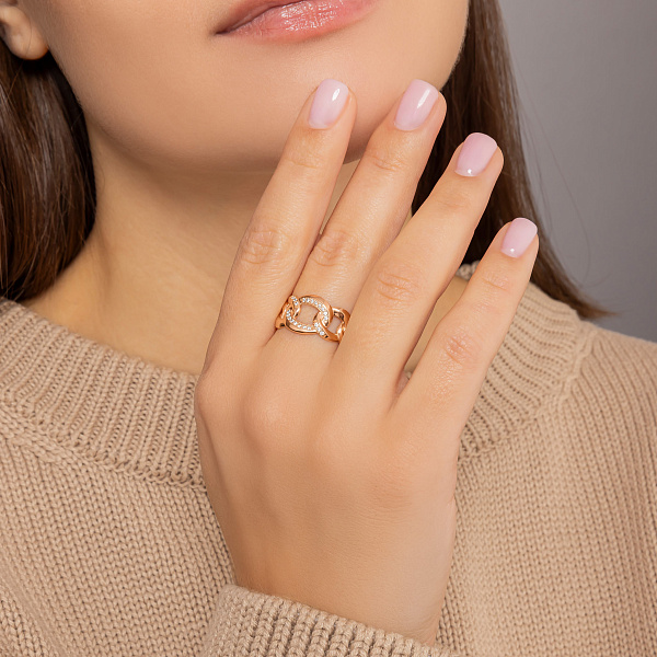 Золотое кольцо Звенья (арт. 156504) – изображение 4