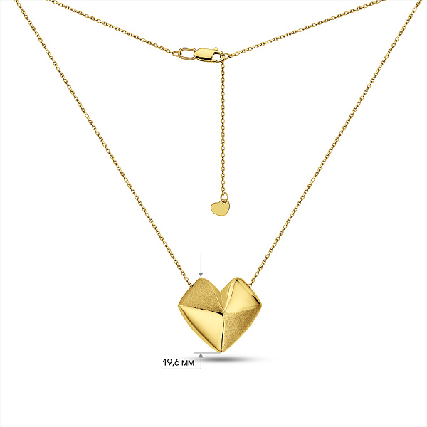 Золотое колье Сердце Francelli (арт. 361425жм) – изображение 8