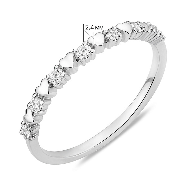 Тонкое кольцо из белого золота с бриллиантами (арт. К011345010б) – изображение 4