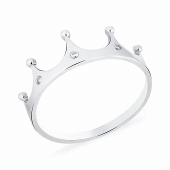 Золотое кольцо Корона с фианитами (арт. 140708б)