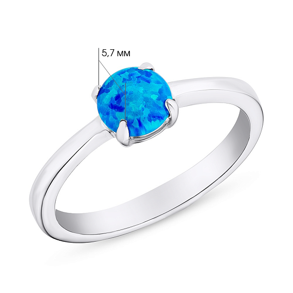 Срібна каблучка з опалом  (арт. 7501/1819Пос) – зображення 2